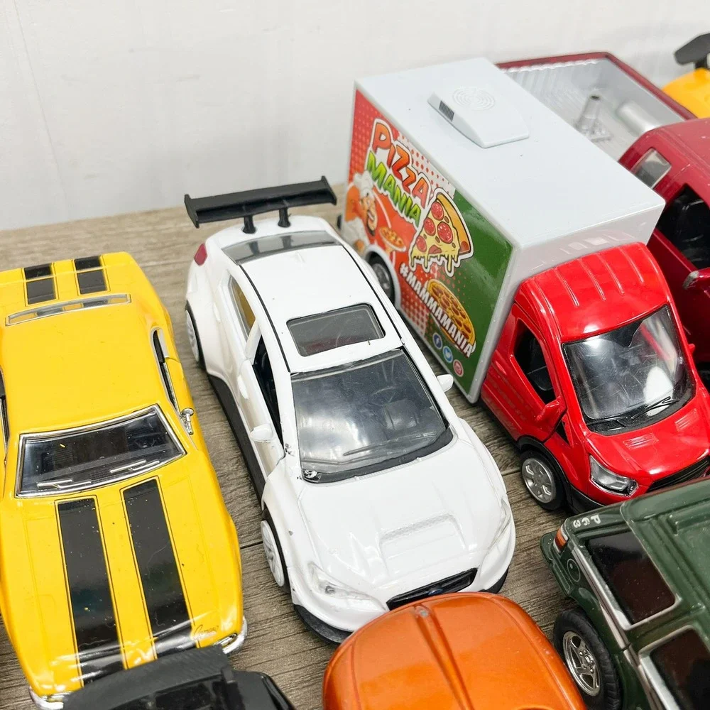 Mixed Diecast Toy Car Lot 37pc VW Beetle Lamborghini Mustang Trucks Racing